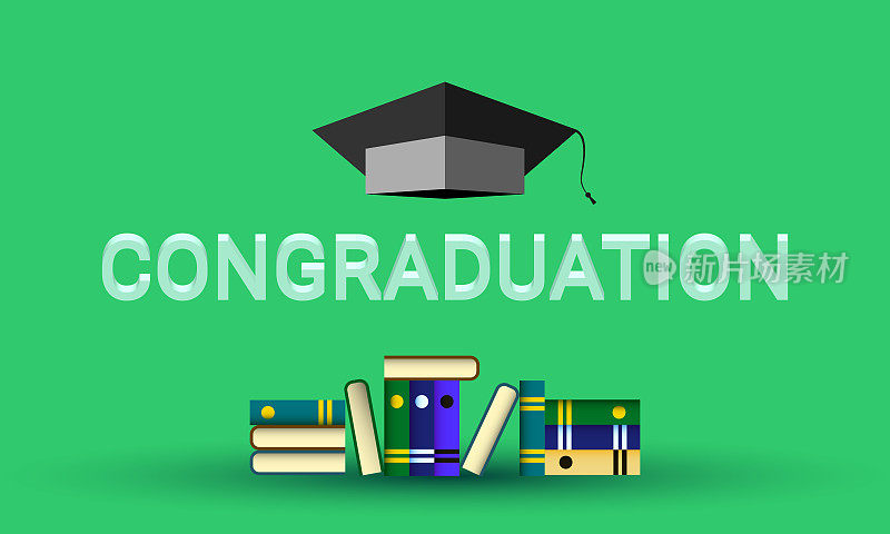 vector illustration of congraduation happy graduation college student with books concept design.